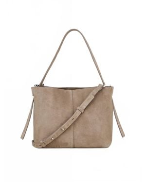 Becksöndergaard Fraya Suede Small Tote Crossbody Bag - White