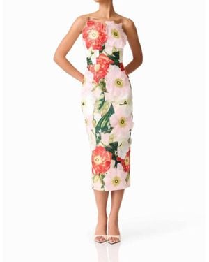 Elliatt Solara Strapless Midi Dress - Red