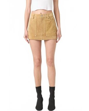 Blank NYC Suede Mini Skirt - Natural