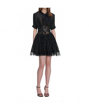 Self-Portrait Chiffon Mini Dress - Black