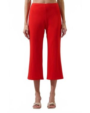 Sugarlips Hemary Cropped Flare Pants - Red