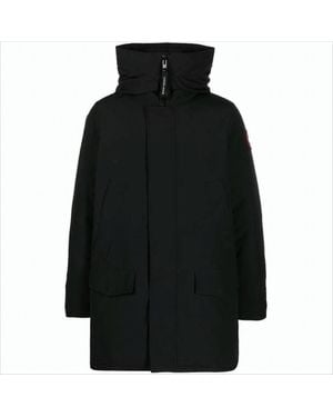Canada Goose Long Padded Coat With Concealed Zipper - Black