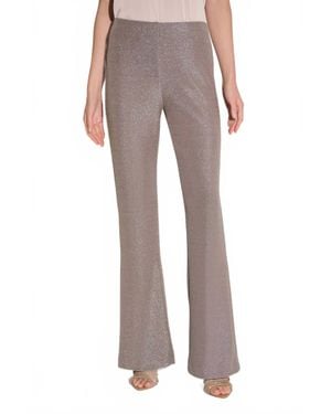 Joseph Ribkoff Sparkling Pull On Flared Pants - Brown