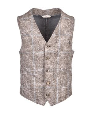 Bob Tailored Two-Tone Plaid Vest With V-Neck Design - Gray