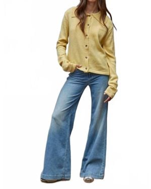 By Together Lumi Collared Cardigan Top - Blue