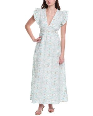 Sail To Sable V-Neck Flutter Sleeve Maxi Dress - White