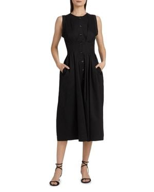 Kika Vargas Mette Sleeveless Midi Dress - Black