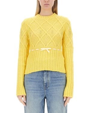 Cormio Textured Wool Jersey Knitwear - Yellow