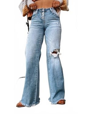 Risen Wilder Wide Leg Mid Rise Jean - Blue