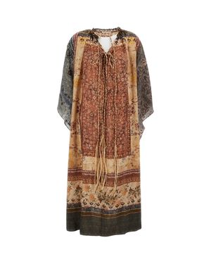 Into The East Asymmetrical Maxi Dress - Brown