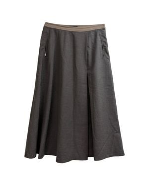 Max Mara Weekend A-Line Midi Skirt - Gray