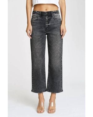 Eunina High Rise Wide Leg Crop Jean - Blue