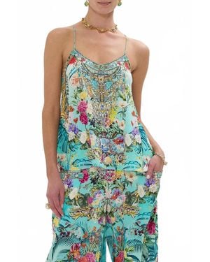 CAMILLA T Back Shoestring Top - Green