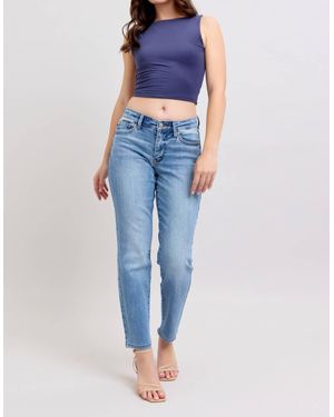Judy Blue Midrise Vintage Wash Slim Fit Pant - Blue