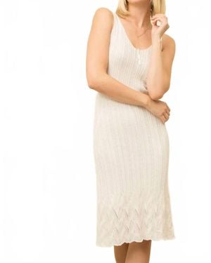 Mystree Cinched Waist Sweater Dress - White