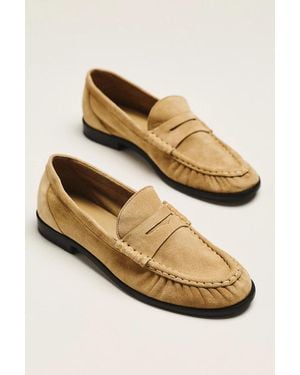 Reformation Francine Ruched Loafers - Natural