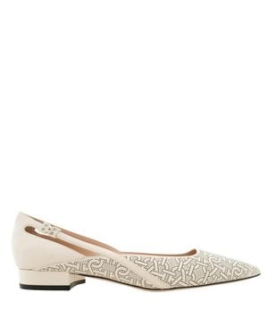 Bally Elsa Pointed-Toe Leather Pumps, Brand Size 40 Us Size 9.5 - Natural
