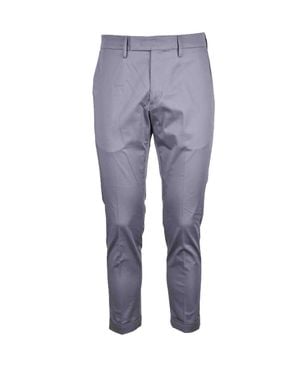 Michael Coal Polished Slim-Fit Stretch Cotton Pants - Blue