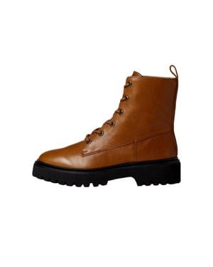 Madewell Cambrie Lace-Up Boot Leather English Saddle Ng667-219 - Brown