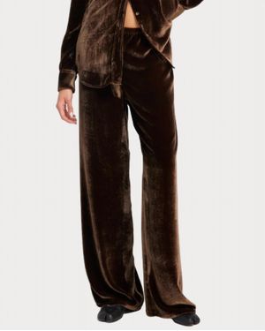 SPRWMN Silk Velvet Wide Leg Pants - Black