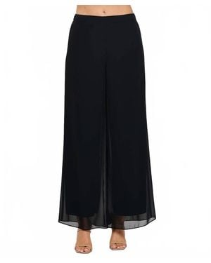 Last Tango Chiffon Pull On Wide Leg Pants - Black