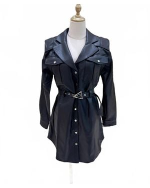 Privy Myra Leather Jacket Dress - Blue