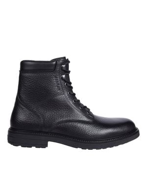 Tommy Hilfiger Leather Padded Collar Boots - Blue