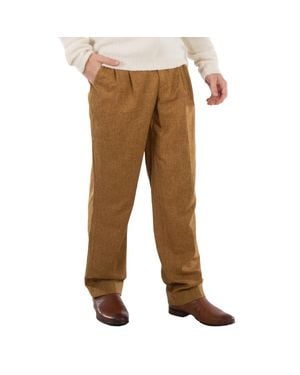 VTMNTS Caramel Barcode Monogram Tailored Wool Pants - Brown
