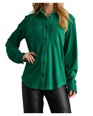 Panache Super Soft Button Up Top - Green