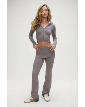 Frankie's Bikinis Aimee Zip Up Hoodie - Gray