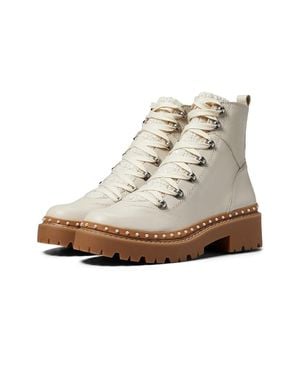 Steve Madden Rainier Boots Bone Leather Zipper Round Toe Ankle Jobb691 - Brown