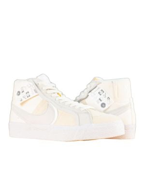 Nike Sb Zoom Blazer Mid Prm Plus Skateboard Shoes Dz7587-110 Summit - White