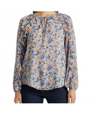 Ralph Lauren Floral Crinkle Georgette Blouse - Black