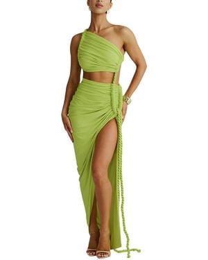 LEBRIN ATELIER Solid Maxi Dress - Green