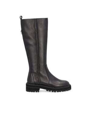 Liu Jo 213 Leather Chunky Sole Boots - Black