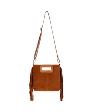 Penelope Chilvers Fringe Handy Suede Bag - Brown