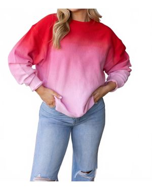 MOON RYDER Ombre Corded Sweatshirt - Red