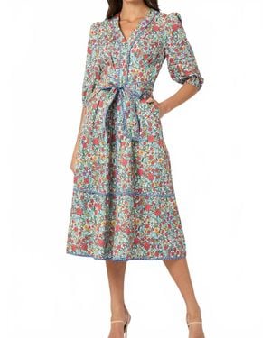 Shoshanna Highland Floral Midi Dress - Multicolor