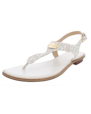 MICHAEL Michael Kors Mk Plate Logo Flat Thong Sandals - White