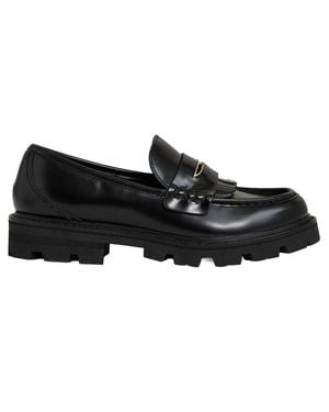 Reiss Lianna Leather Loafer - Black