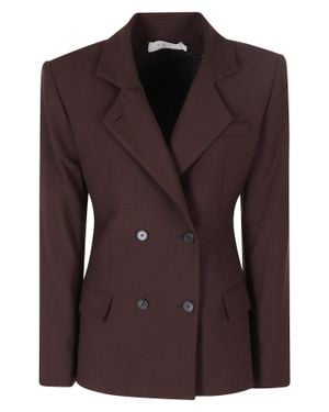 IRO Bluff Viscose-Blend Double-Breasted Blazer - Brown