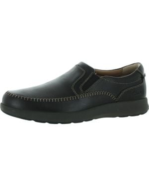 Clarks Un Trail Way Leather Slip On Loafers - Black