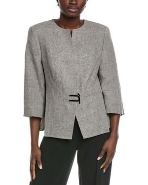 Akris Anais Linen & Wool-Blend Jacket - Gray