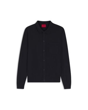 HUGO Regular-Fit Jacket With Ribbed Trims - Blue