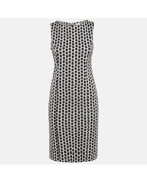 Armani Collezioni Patterned Jacquard Knit Sleeveless Short Dress - Black
