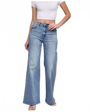 Hidden Jeans Happi Vintage Clean High Rise Wide Comfort Flare Jeans - Blue
