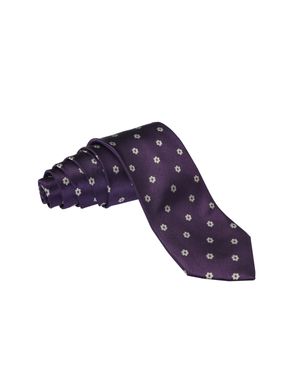 L'Uomo Di Colosso Pisano Floral Silk Tie - Blue