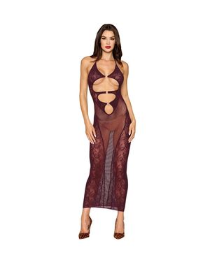 Dreamgirl Bodystocking Gown And Shrug Dmnd - Red