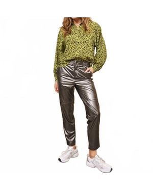 EsQualo Metallic Trouser - Green