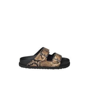 Birkenstock Lauren Arizona Python Leather Sandals 1774 - Brown